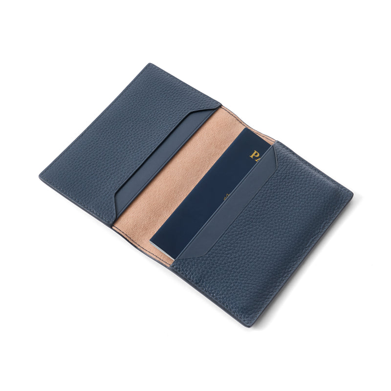 Men's Leather Passport Holder (Navy)