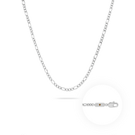 Intersection Figaro Chain Birthstone Necklace (Silver)