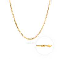 Intersection Curb Chain Birthstone Necklace (Gold)