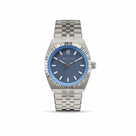 Grosvenor 40 Steel Blue Watch (Silver)