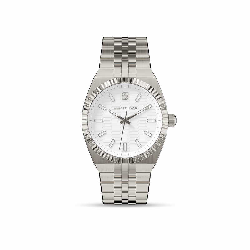 Grosvenor 40 White Watch (Silver)