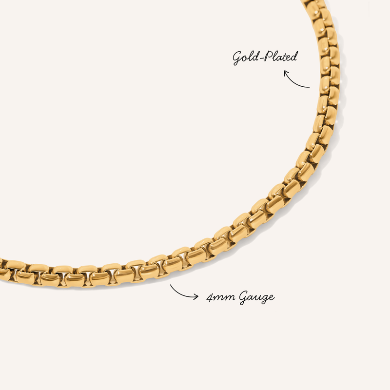 Men's Box Chain Bracelet (Gold)