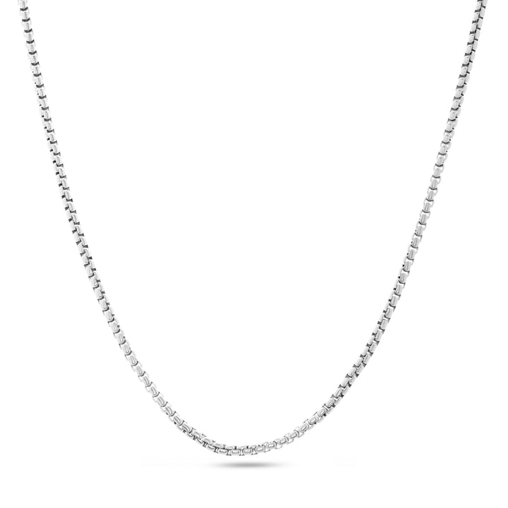Men's Box Chain Necklace (Silver)