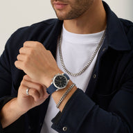 Greenwich Chronograph 40 Silicone Strap Watch (Navy)