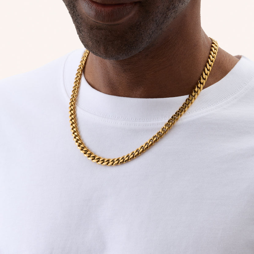 Men's Curb Chain Necklace (Gold)