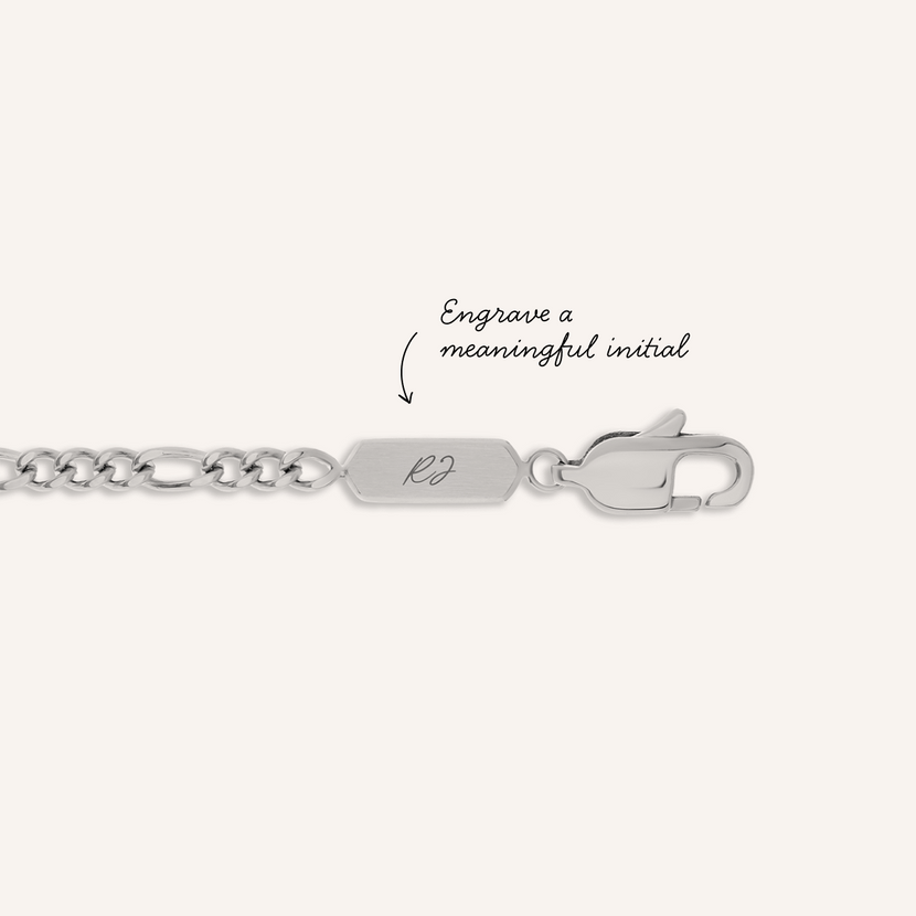 Men's Intersection Figaro Chain Bracelet (Silver)