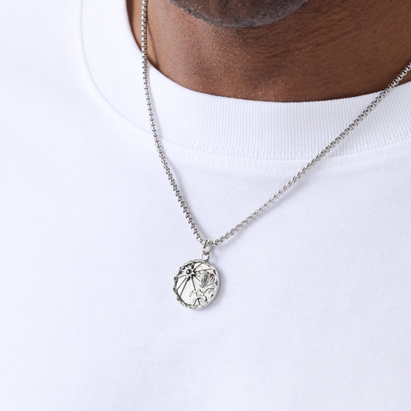 Traditional Zodiac Coin Necklace (Silver)