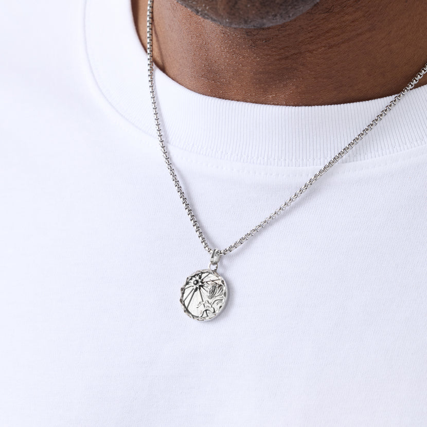 Traditional Zodiac Coin Necklace (Silver)