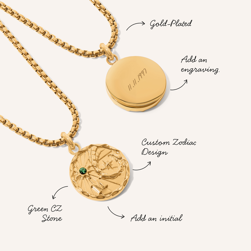 Traditional Zodiac Coin Necklace (Gold)