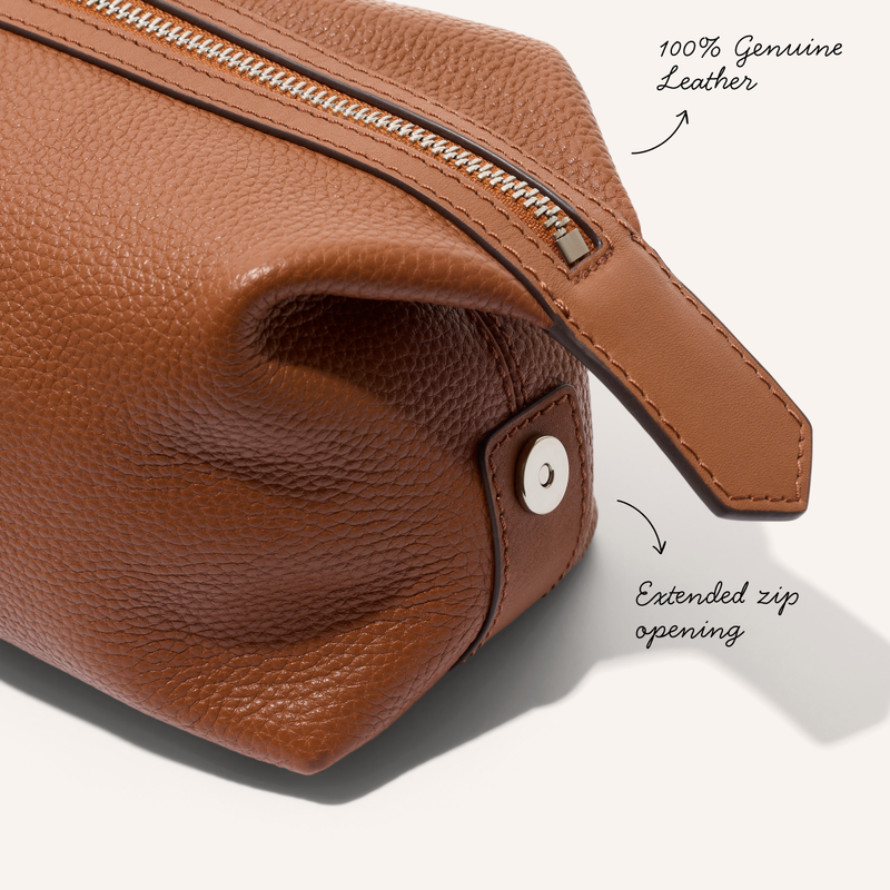 Men's Leather Wash Bag (Tan)