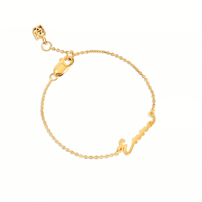 Fine Mini Signature Name Bracelet (Gold)