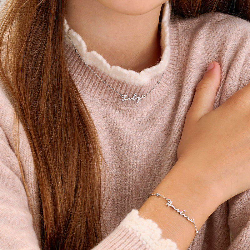 Fine Mini Signature Name Necklace (Silver)