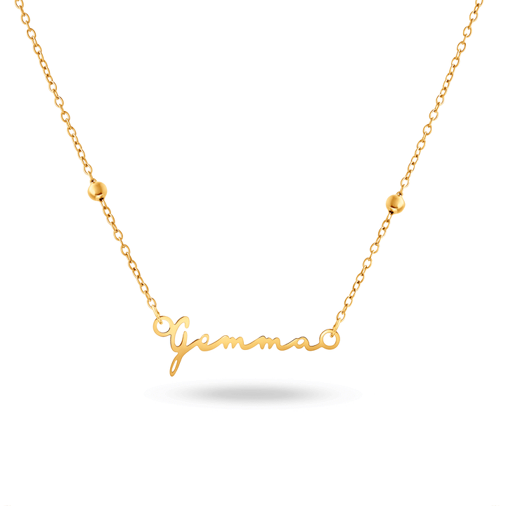 Mini Signature Name Necklace (Gold)
