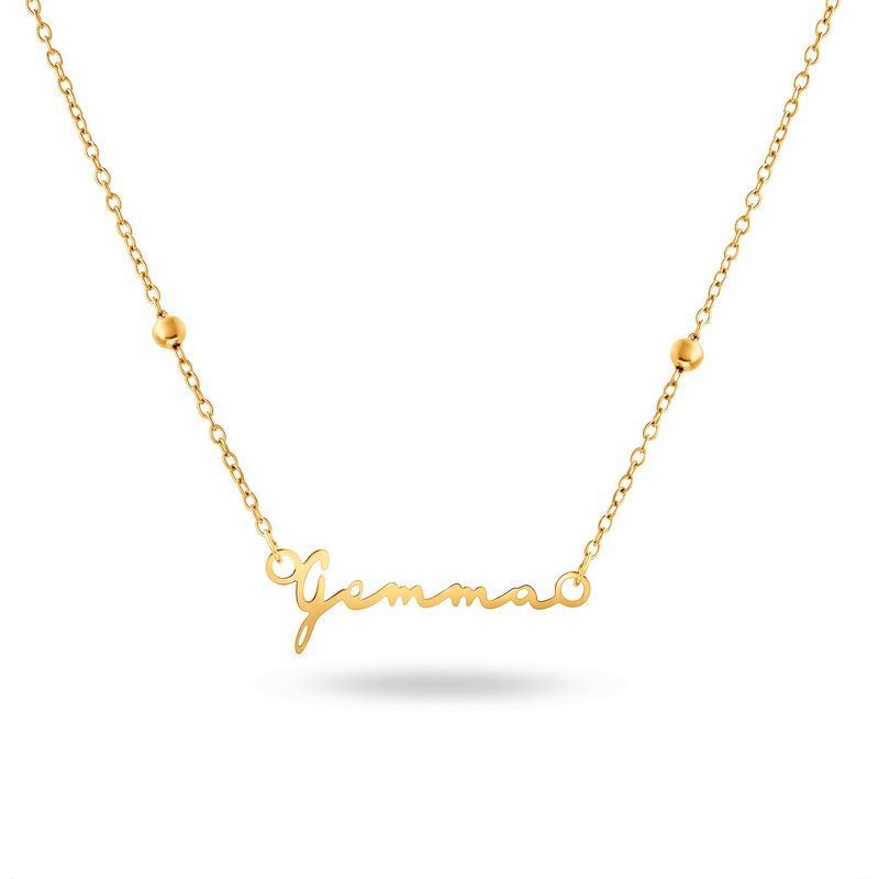 Mini Signature Name Necklace (Gold)