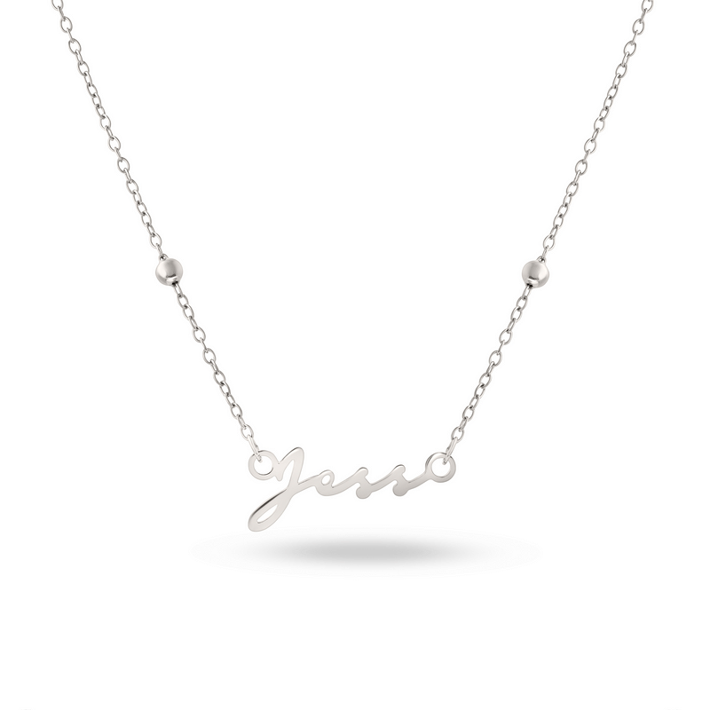 Matching 'Mini & Me' Signature Name Necklace Set (Silver)