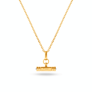 Mini Custom Stamped T-Bar Necklace (Gold)