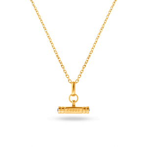 Mini Custom Stamped T-Bar Necklace (Gold)