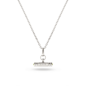 Mini Custom Stamped T-Bar Necklace (Silver)