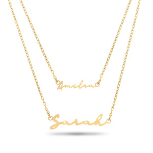 Matching 'Mini & Me' Signature Name Necklace Set (Gold)