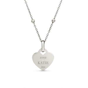 Mini Heart Token Necklace (Silver)
