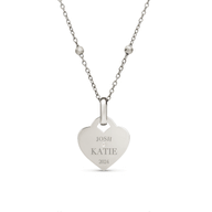 Mini Heart Token Necklace (Silver)