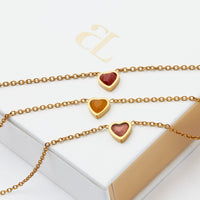 Mini Heart Birthstone Bracelet Bundle (Gold)