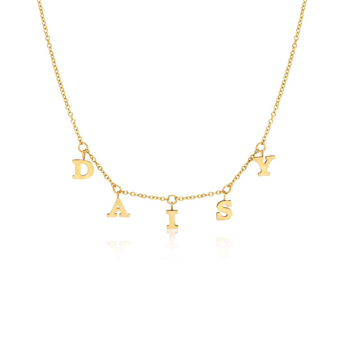 Mini Hanging Letter Name Necklace