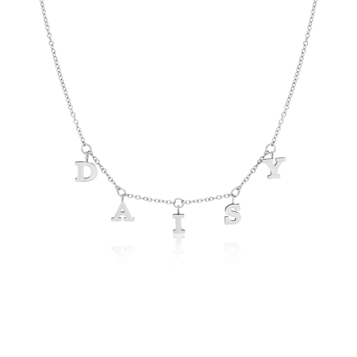 Mini Hanging Letter Name Necklace