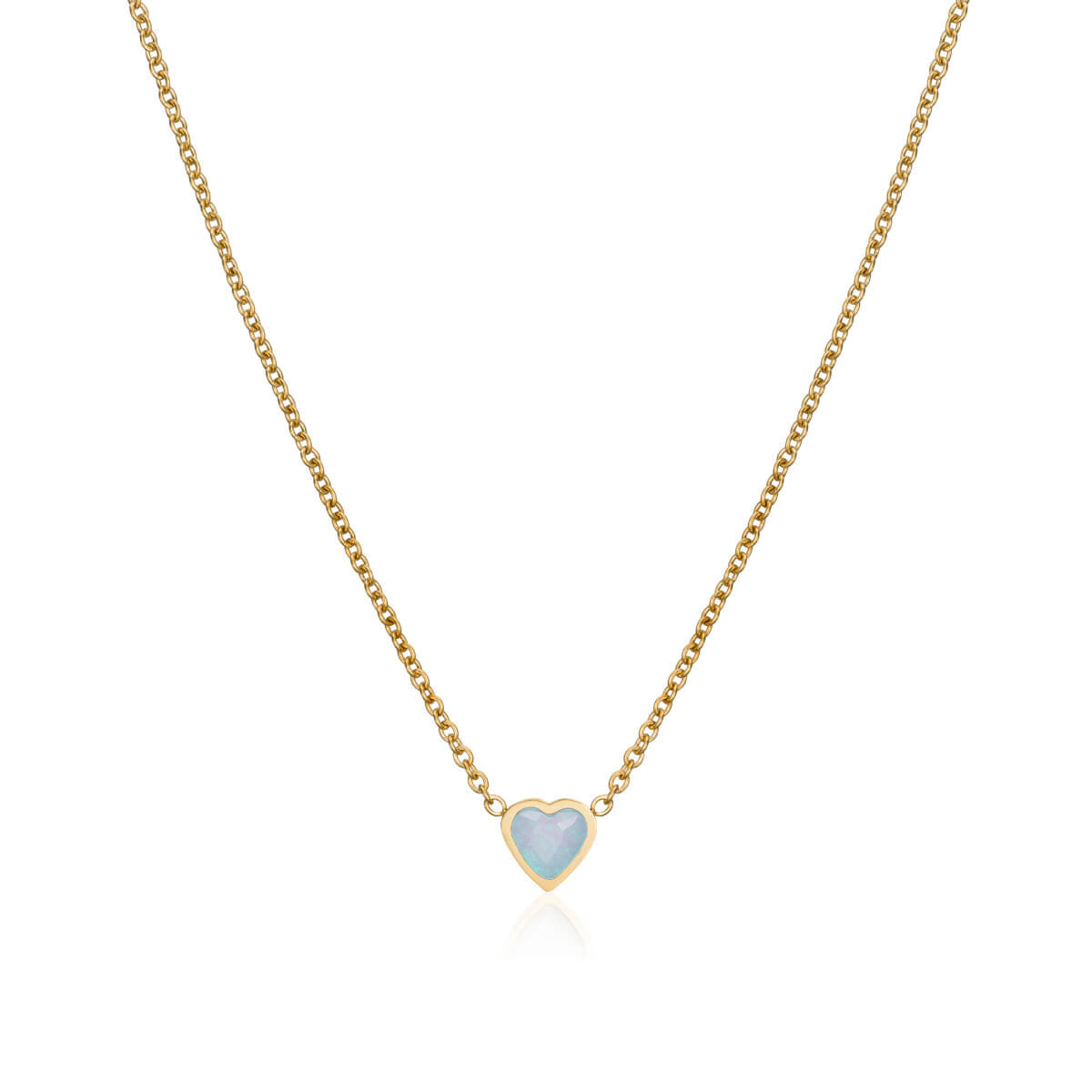 Blue Heart Necklace (Gold)