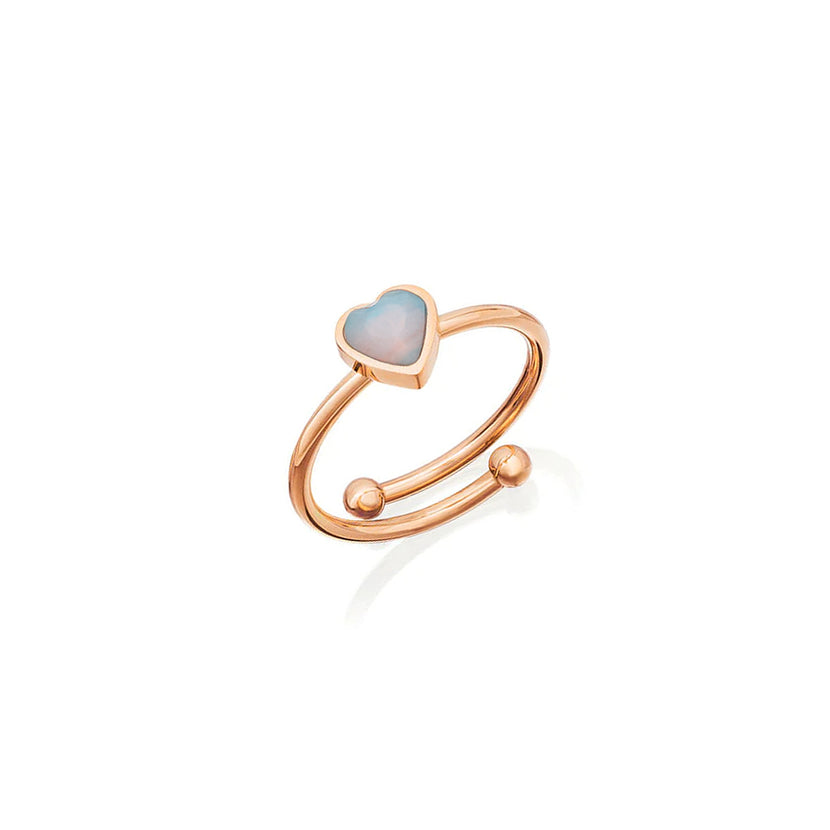 Mini Heart Birthstone Ring (Rose Gold)