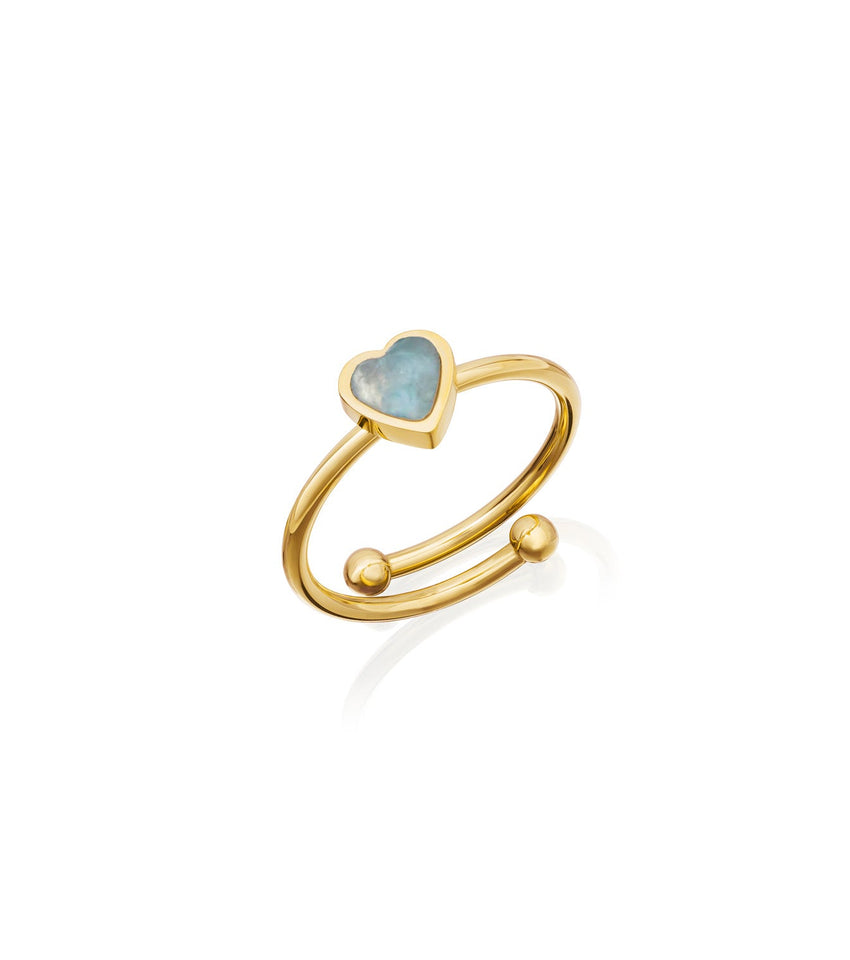 Blue Heart Ring (Gold)