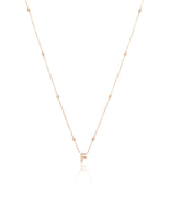 Mini Letter Sphere Chain Necklace (Rose Gold)