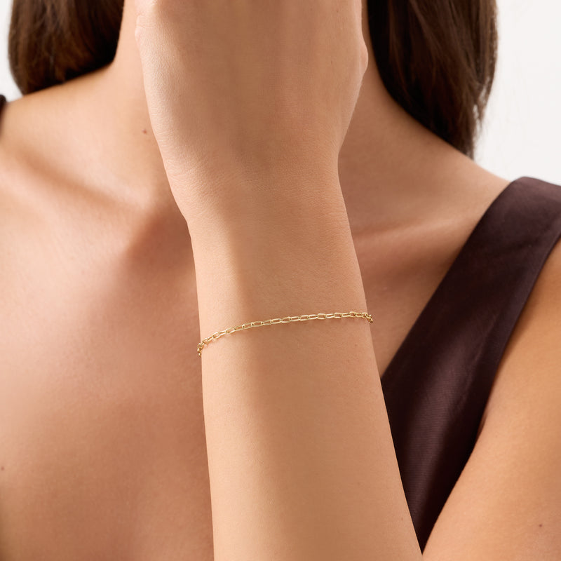 Mini Paperclip Chain Bracelet (Gold)