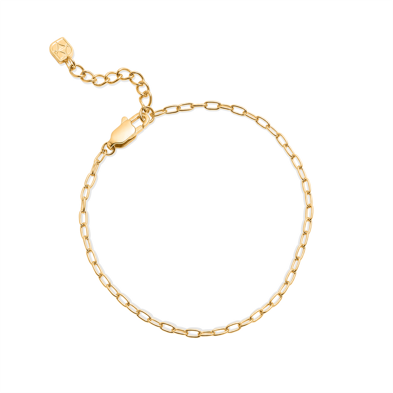 Mini Paperclip Chain Bracelet (Gold)