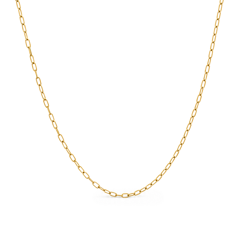 Mini Paperclip Chain Necklace (Gold)