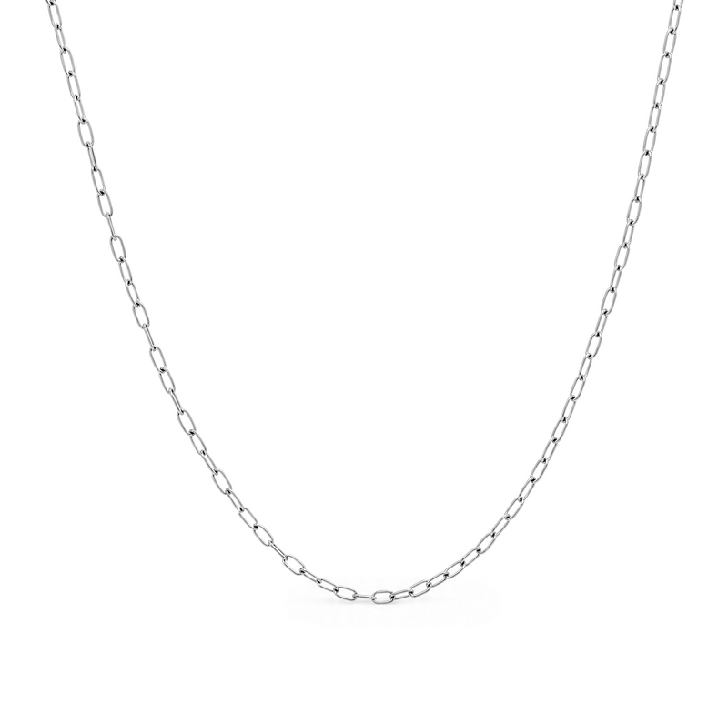 Mini Paperclip Chain Necklace (Silver)