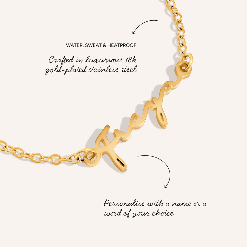 Matching 'Mini & Me' Signature Name Bracelet Set (Gold)