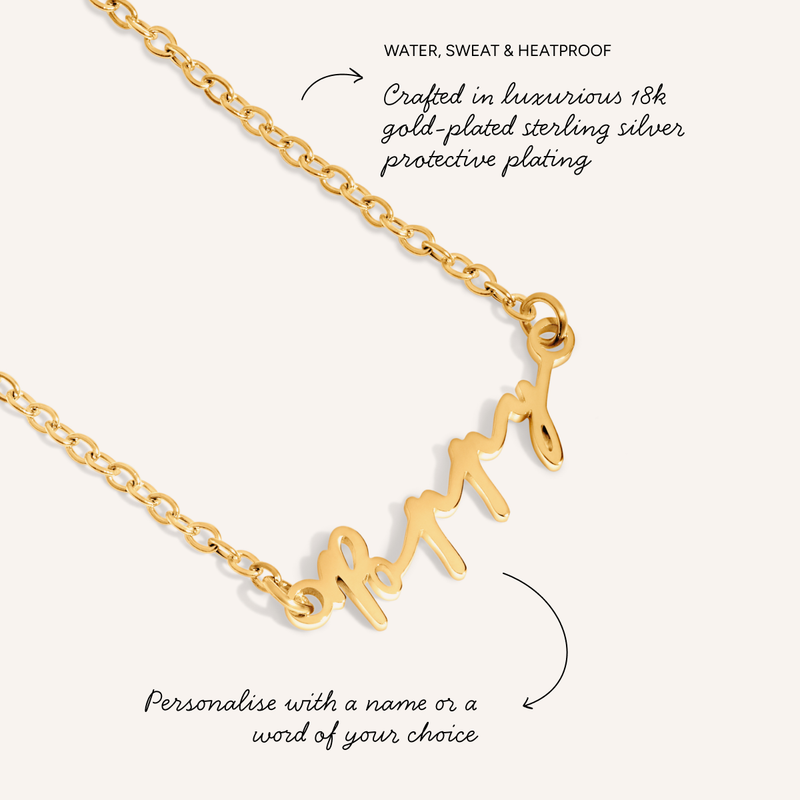 Fine Mini Signature Name Necklace (Gold)