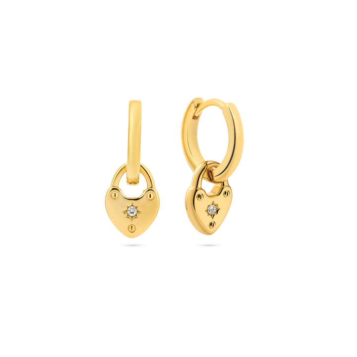 Love Locks Huggie Earrings (Gold)