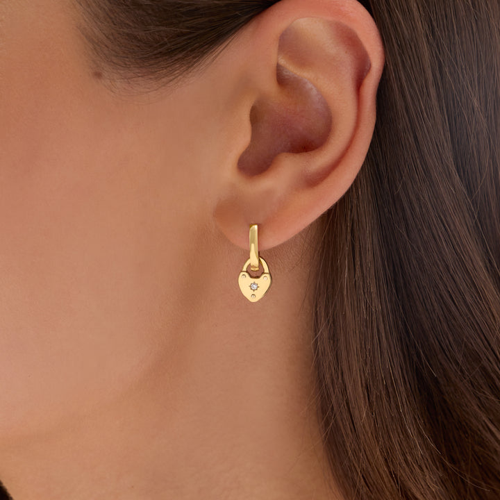 Love Locks Huggie Earrings (Gold)