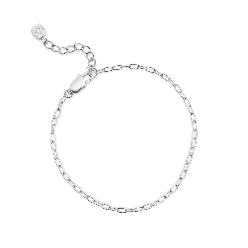 Mini Paperclip Chain Bracelet (Silver)