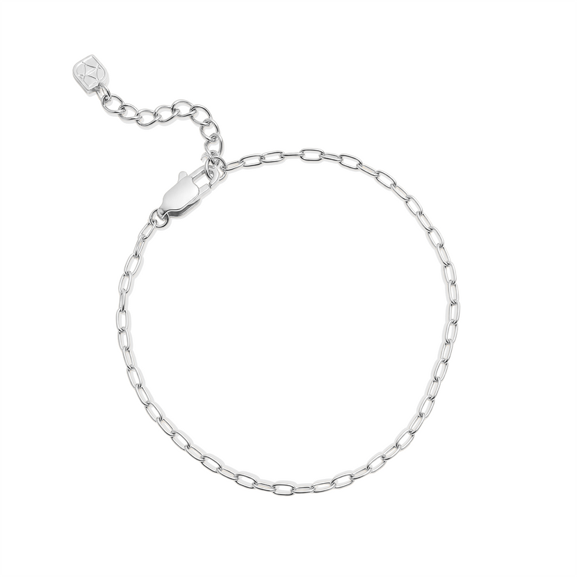 Mini Paperclip Chain Bracelet (Silver)