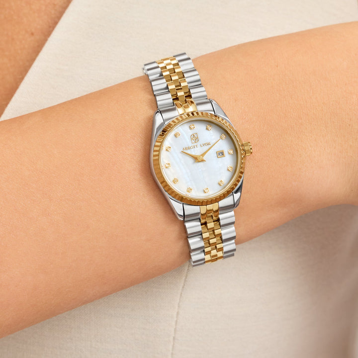 Mini Two Tone Pearl Link Belgravia 30 Watch