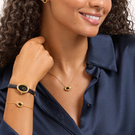 Black Onyx Molten Necklace (Gold)