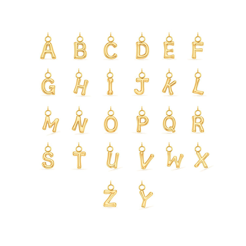 Mini Molten Initial Pendant (Gold)