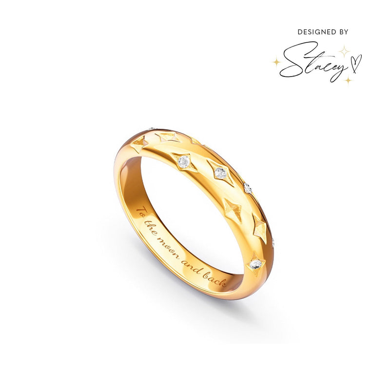 Moon and Back Ring (Gold)
