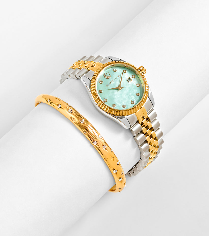 Moon & Back Bangle & Belgravia Watch Set