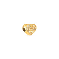 Moon and Back Pavé Heart Necklace Charm (Gold)
