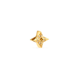 Moon and Back Star Bracelet Charm (Gold)