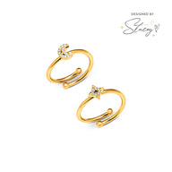 Moon and Back Moon and Star Ring Set (Gold)